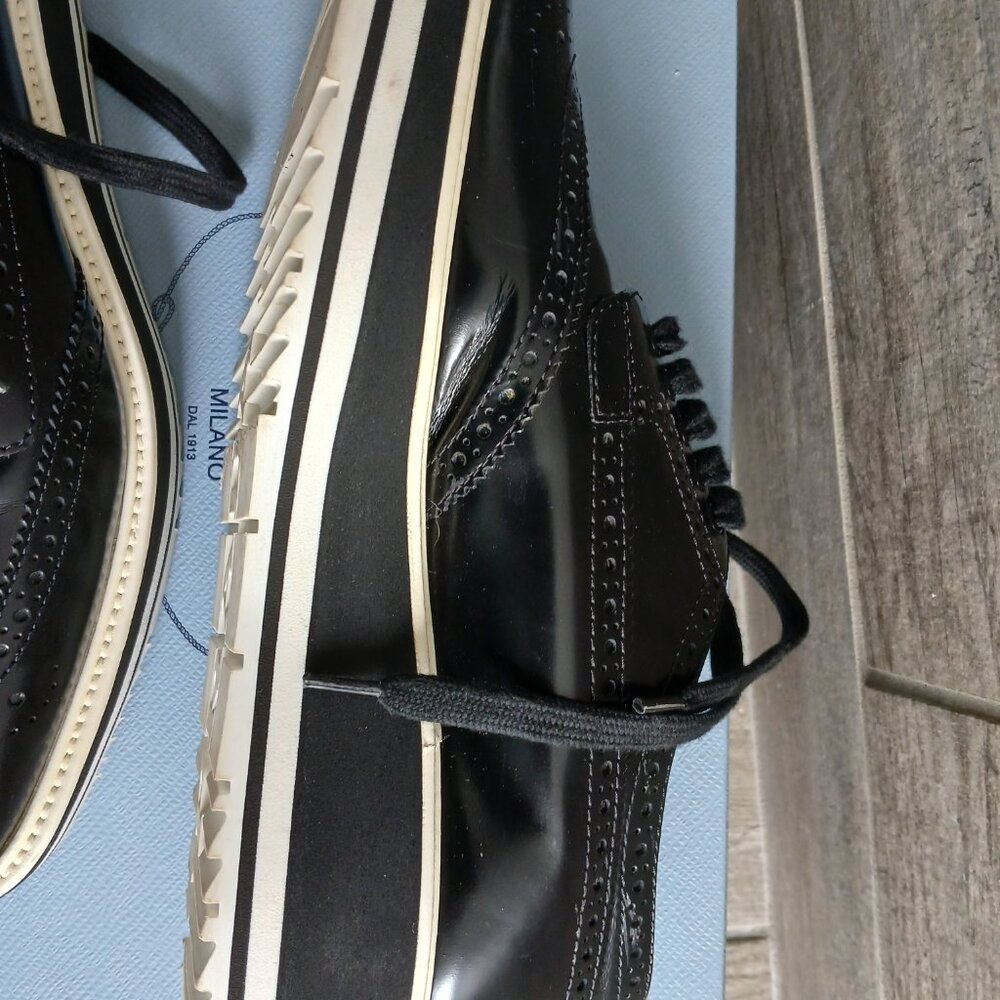 Prada Wingtip Oxford Platform shoes. - Picture 6 of 10